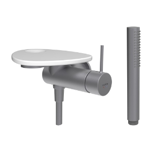 Bild von LAUFEN - ADA - Duschenmischer zu Simibox 1-Point, Ablage mit Loch, mit Kunststoffschlauch 1600 mm, mit Handbrause TwinStick, Art.Nr. :HF506755502000