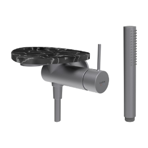 Bild von LAUFEN - ADA - Duschenmischer zu Simibox 1-Point, Ablage mit Loch, mit Kunststoffschlauch 1600 mm, mit Handbrause TwinStick, Art.Nr. :HF506755506000