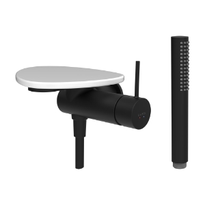 Bild von LAUFEN - ADA - Duschenmischer zu Simibox 1-Point, Ablage ohne Loch, mit Kunststoffschlauch 1600 mm, mit Handbrause TwinStick, Art.Nr. :HF506755511060