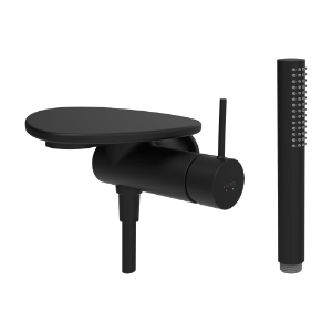 Bild von LAUFEN - ADA - Duschenmischer zu Simibox 1-Point, Ablage ohne Loch, mit Kunststoffschlauch 1600 mm, mit Handbrause TwinStick, Art.Nr. :HF506755513060