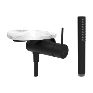 Bild von LAUFEN - ADA - Duschenmischer zu Simibox 1-Point, Ablage mit Loch, mit Kunststoffschlauch 1600 mm, mit Handbrause TwinStick, Art.Nr. :HF506755515000