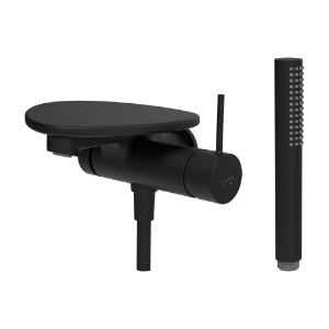 Bild von LAUFEN - ADA - Bademischer zu Simibox 1-Point, Ablage ohne Loch, Ausladung 170 mm, mit Kunststoffschlauch 1600 mm, mit Handbrause TwinStick, Art.Nr. :HF506765513060