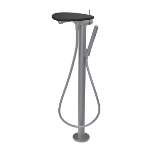 Bild von LAUFEN - ADA - Standsäulen-Bademischer, Ablage ohne Loch, Ausladung 203 mm, mit Kunststoffschlauch 1250 mm, mit Handbrause TwinStick, Art.Nr. :HF506781503060