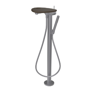 Bild von LAUFEN - ADA - Standsäulen-Bademischer, Ablage mit Loch, Ausladung 203 mm, mit Kunststoffschlauch 1250 mm, mit Handbrause TwinStick, Art.Nr. :HF506781504000