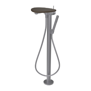 Bild von LAUFEN - ADA - Standsäulen-Bademischer, Ablage ohne Loch, Ausladung 203 mm, mit Kunststoffschlauch 1250 mm, mit Handbrause TwinStick, Art.Nr. :HF506781504060