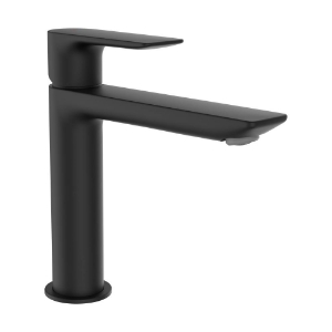 Bild von LAUFEN - CITYPLUS - Waschtischmischer, Ausladung 140 mm, Festauslauf, Eco+ Funktion, ohne Ablaufventil, PVD Titanschwarz matt, Art.Nr. :HF505304428000