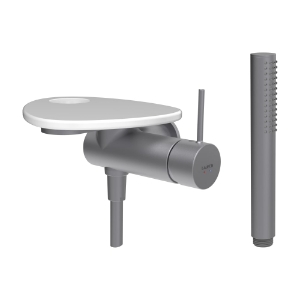 Bild von LAUFEN - ADA - Duschenmischer zu Simibox 1-Point, Ablage mit Loch, mit Kunststoffschlauch 1600 mm, mit Handbrause TwinStick, Art.Nr. :HF506755501000