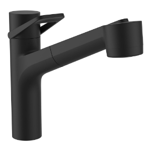 Bild von LAUFEN - CLASS - Spültischmischer, Ausladung 219 mm, Schwenkauslauf, Auszugsbrause, PVD Titanschwarz matt, Art.Nr. :HF941035428000