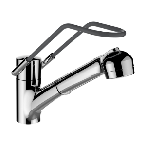 Bild von LAUFEN - CLINIC - Spültischmischer, Ausladung 225 mm, Schwenkauslauf, Auszugsbrause, Chrom, Art.Nr. :HF939655100094