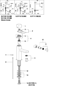 Picture of LAUFEN - HEBEL KOMPLETT QUADRIGA 25MM CHRO, Art.Nr. :WI570168100000