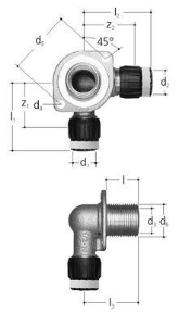 Picture of JRG Sanipex MT Wanddurchführung doppelt Rotguss, Passend zu d16  d16, GN 1∕2, Art.Nr. :4621.155