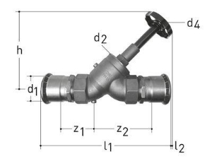 Bild von JRG LegioStop Schrägsitzventil Mapress Rotguss, Anmerkung *, d 88.9, DN 80, Art.Nr. :5208.088