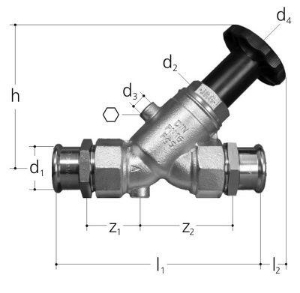 Bild von JRG LegioStop Schrägsitzventil Mapress Rotguss, d 28, DN 25, Art.Nr. :5228.028