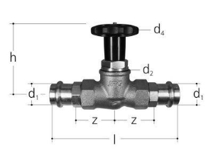 Bild von JRG LegioStop Geradsitzventil Optipress / Sanpress Rotguss, Anmerkung *, DN 20, d 22, Art.Nr. :5357.022