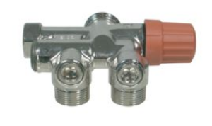 Bild von TKM Einrohrventile TKM M68 RA 86 F Messing vernickelt, Ausführung regulierbar 20 ‑ 80 %, Anschluss hinten, Abmessung: M21, Typ: M68 RA 86 F, Art.Nr. :10198538