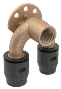 Picture of Geberit PushFit Doppelanschlusswinkel 90°: d20mm Rp1/2" d1=20mm L5.2cm, Art.Nr. :651.274.00.1