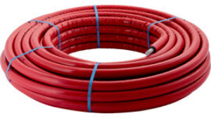 Picture of Geberit FlowFit/PushFit Metallverbundrohr, rund vorgedämmt rot, Rollenware: d=16mm, Dämmung=6mm, L=50m, Art.Nr. :619.110.00.2