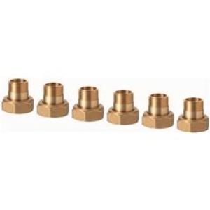 Picture of Siemens - 6-Weg PICV Messingverschraubungen, DN20, G 1"/R  3/4", 6 Stk, inkl. Dichtungen, Art.Nr. :ALN15.206B/1