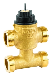 Bild von Honeywell Resideo - Dreiwegeventil mit Bypass VYE, Messing, PN16, DN15, kvs 0.25, flach dichtend, stetig, Art.Nr.: VYE15B0.25M